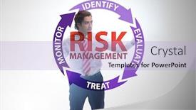  Presentation with risk management - Amazing PPT theme having concept-of-risk-management backdrop and a light blue colored foreground