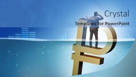  Presentation with economic - PPT layouts enhanced with concept-of-rouble-devaluation background and a teal colored foreground