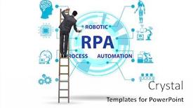  Presentation with robotic process automation - Presentation theme consisting of concept-of-rpa-robotic-process background and a white colored foreground