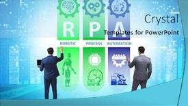  Presentation with robotic process automation - Beautiful slide set featuring concept-of-rpa-robotic-process backdrop and a arctic colored foreground
