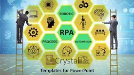 Presentation with robotic process automation - PPT theme consisting of concept-of-rpa-robotic-process background and a yellow colored foreground