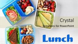  Presentation with school lunch - Theme enhanced with concept of school lunch lunchboxes background and a yellow colored foreground