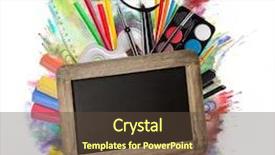  Presentation with tools - Amazing theme having concept of school tools isolated backdrop and a tawny brown colored foreground