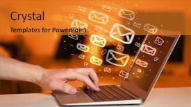  Presentation with spam - Audience pleasing PPT layouts consisting of concept of sending e-mails backdrop and a gold colored foreground