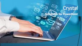  Presentation with spam - Slide deck with concept of sending e-mails background and a  colored foreground