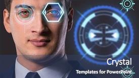  Presentation with sensor - Presentation design with concept of sensor implanted background and a ocean colored foreground