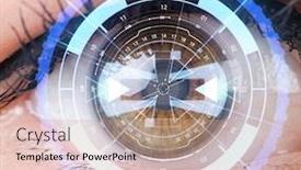  Presentation with human eye - Slides enhanced with concept-of-sensor-implanted background and a coral colored foreground