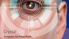  Presentation with human eye - Presentation theme consisting of concept-of-sensor-implanted background and a lemonade colored foreground