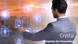  Presentation with smart city - Cool new slides with concept-of-smart-city backdrop and a gray colored foreground