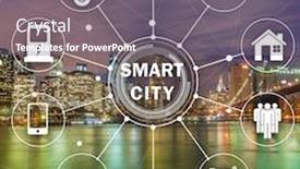  Presentation with smart city - Slide deck enhanced with concept-of-smart-city background and a gray colored foreground