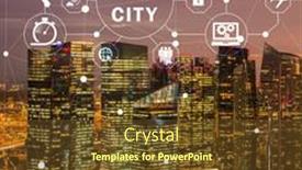  Presentation with smart city - Theme featuring concept-of-smart-city background and a tawny brown colored foreground