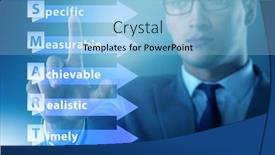  Presentation with performance management - Amazing PPT theme having concept-of-smart-objectives backdrop and a light blue colored foreground