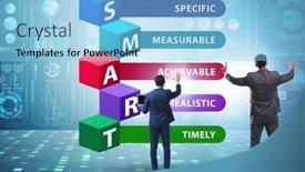  Presentation with performance management - Presentation theme consisting of concept-of-smart-objectives background and a light blue colored foreground