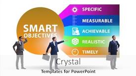  Presentation with performance management - Slides enhanced with concept-of-smart-objectives background and a white colored foreground