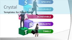  Presentation with performance management - Theme consisting of concept-of-smart-objectives background and a arctic colored foreground