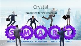  Presentation with performance management - Colorful theme enhanced with concept-of-smart-objectives backdrop and a sky blue colored foreground