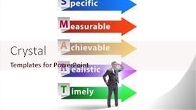  Presentation with performance management - Beautiful slides featuring concept-of-smart-objectives backdrop and a sky blue colored foreground