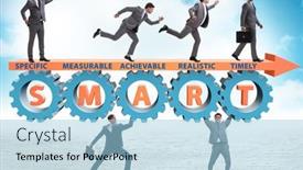  Presentation with performance management - PPT layouts consisting of concept-of-smart-objectives background and a light blue colored foreground