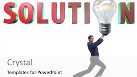  Presentation with concept - Presentation theme consisting of concept-of-soluton-with-businessman background and a white colored foreground