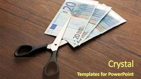 Presentation with money - Cool new theme with concept of spending money - scissors backdrop and a  colored foreground