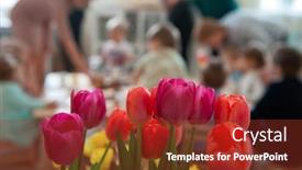  Presentation with mothers - Audience pleasing slide set consisting of concept-of-spring-holiday-womens backdrop and a tawny brown colored foreground