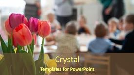  Presentation with mothers - Presentation theme featuring concept-of-spring-holiday-womens background and a tawny brown colored foreground