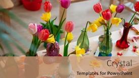  Presentation with mothers day - PPT theme with concept-of-spring-holiday-womens background and a coral colored foreground