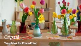  Presentation with mothers day - Audience pleasing presentation design consisting of concept-of-spring-holiday-womens backdrop and a coral colored foreground