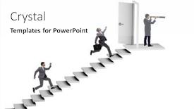  Presentation with upstairs - Presentation design consisting of concept-of-stairs-leading-upstairs background and a white colored foreground