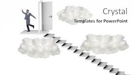  Presentation with upstairs - Presentation featuring concept-of-stairs-leading-upstairs background and a white colored foreground