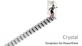  Presentation with upstairs - Presentation design having concept-of-stairs-leading-upstairs background and a white colored foreground