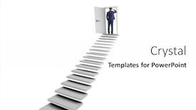  Presentation with upstairs - Presentation theme with concept-of-stairs-leading-upstairs background and a white colored foreground
