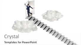  Presentation with upstairs - Presentation theme having concept-of-stairs-leading-upstairs background and a white colored foreground