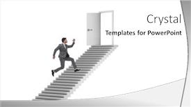  Presentation with upstairs - Presentation design enhanced with concept-of-stairs-leading-upstairs background and a white colored foreground