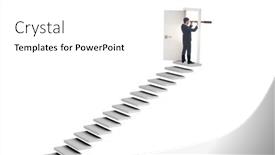  Presentation with upstairs - Presentation design consisting of concept-of-stairs-leading-upstairs background and a white colored foreground