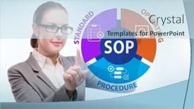  Presentation with operating systems - Slide deck having concept-of-standard-operating-procedure background and a sky blue colored foreground