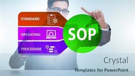  Presentation with concept - PPT theme having concept-of-standard-operating-procedure background and a light blue colored foreground