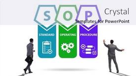  Presentation with civil society concept - Presentation design consisting of concept-of-standard-operating-procedure background and a sky blue colored foreground