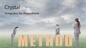  Presentation with strategy plan - Theme enhanced with concept of strategy plan idea etc with 3d wooden text and businesswoman under copyspace sky the asian woman is the same one background and a light gray colored foreground