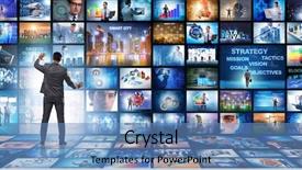  Presentation with video - PPT layouts enhanced with concept of streaming video background and a teal colored foreground