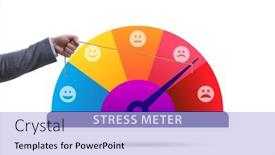  Presentation with stress - Slide deck having concept-of-stress-meter background and a light blue colored foreground