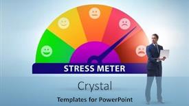  Presentation with stress - Presentation theme with concept-of-stress-meter background and a light blue colored foreground