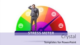 Presentation with stress - Presentation design featuring concept-of-stress-meter background and a light blue colored foreground