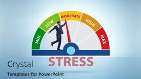  Presentation with stress - Slide set enhanced with concept-of-stress-meter background and a light blue colored foreground