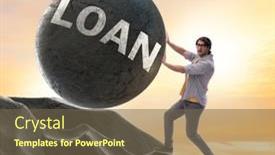  Presentation with loan - PPT theme featuring concept-of-student-loan background and a tawny brown colored foreground