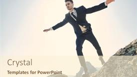  Presentation with mountain top - Presentation theme consisting of concept-of-success-a-purposeful background and a cream colored foreground