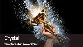  Presentation with gold trophy - Presentation theme with concept of success and achievement background and a dark gray colored foreground