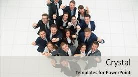  Presentation with business growth success biblical principles - Cool new PPT layouts with concept of success business team backdrop and a light gray colored foreground