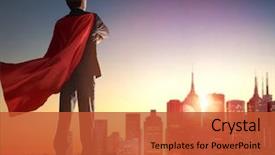  Presentation with business success - Cool new PPT theme with concept of success leadership backdrop and a red colored foreground