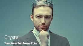  Presentation with crown - PPT theme having concept-of-success-portrait background and a gray colored foreground